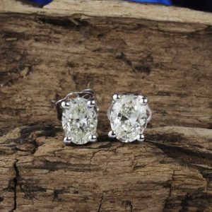 GIA .75 CTW Diamond Stud Earrings 18K White Gold E0266-WG