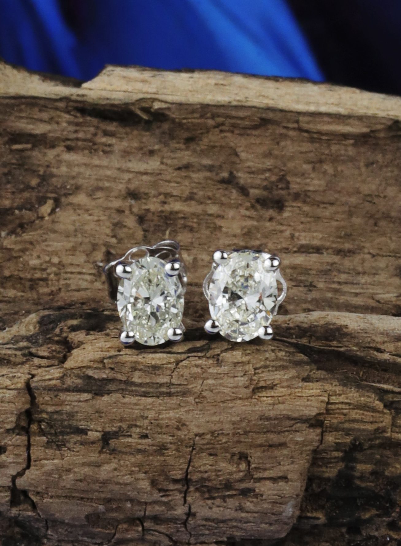 GIA .75 CTW Diamond Stud Earrings 18K White Gold E0266-WG