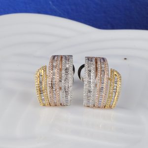 1.16 CTW Diamond Earrings 14K Tri-Color Gold E0352-TRI