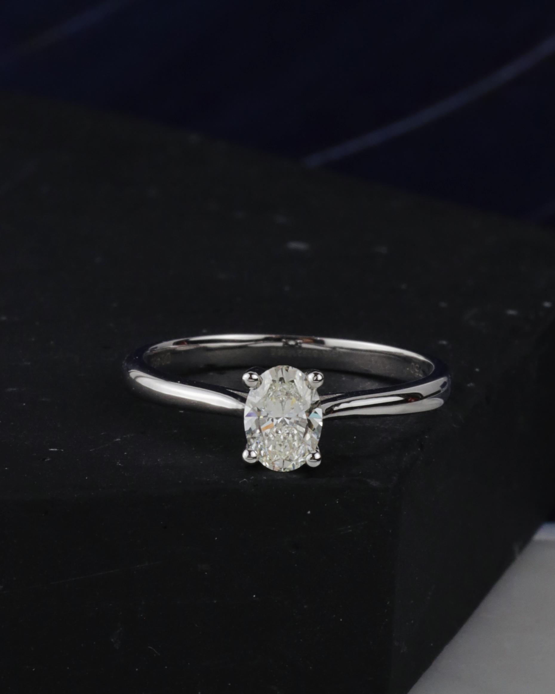 GIA .47 Carat Diamond Engagement Ring 18K White Gold ER0510-WG