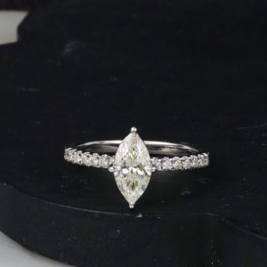 GIA .71 Carat Diamond Engagement Ring 18K White Gold ER0517-WG