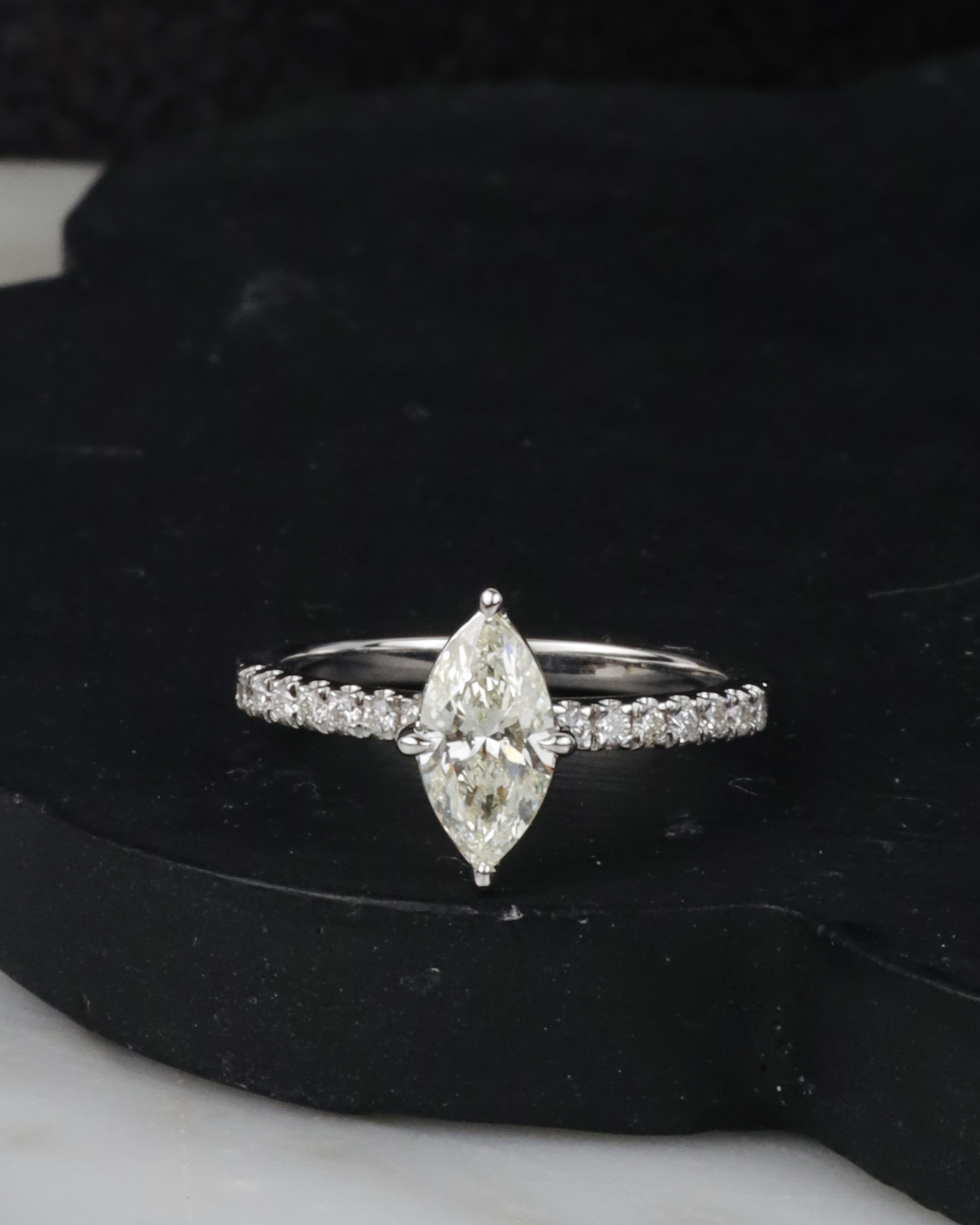 GIA .71 Carat Diamond Engagement Ring 18K White Gold ER0517-WG